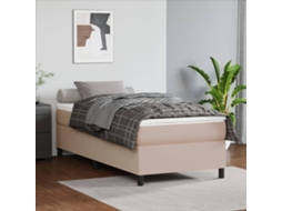 Vidaxl Cama com Molas/colchão 90x200 Cm Couro Artificial Cappuccino
