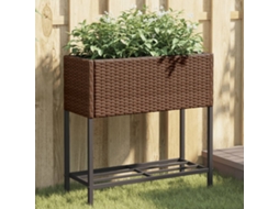 Vidaxl Canteiro De Jardim Com Prateleira 2pcs 70x28x70cm Vime Pe