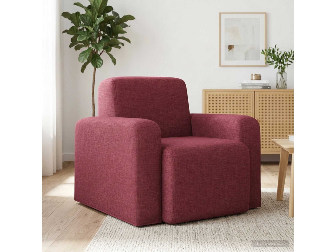 Vidaxl Poltrona Vinho Vermelho Tecido