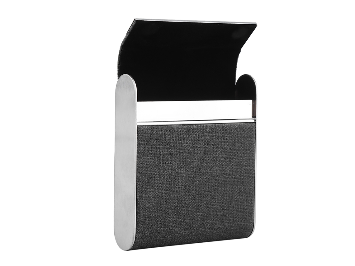 Estojo Portátil para Cigarros com Capacidade para 20 Unidades Material Pu e Aço Inox Preto S/MARCA