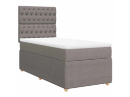Cama com Molas e Colchão Tecido Castanho Acinzentado MAISON EXCLUSIVE (90x190 cm)