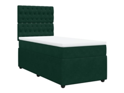 Cama com Molas/colchão 90x190 Cm Veludo Verde escuro MAISON EXCLUSIVE