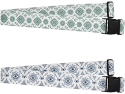 Conjunto De 2 Alças Bagagem Estilo Boêmio, Com Design De Olho Grego, Na Cor Verde, Resistentes E Ajustáveis, Ideais