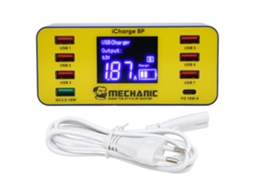 Carregador USB digital de 8 portas 60w com QC3.0 e PD estação de carregamento para smartphone e tablet, plugue EU | S/MARCA