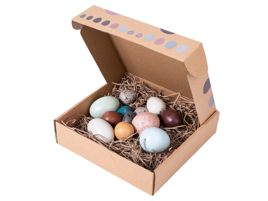 Mali 12pcs Ovos de Pássaro Artificiais de Madeira Simulada Diy Decor Páscoa Casa e Festa