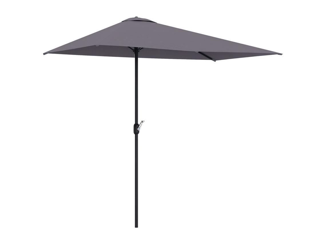 Guarda chuva de Parede CHEZMOI em Formato de Meia lua, Compacto, com Abertura por Manivela, Cinza