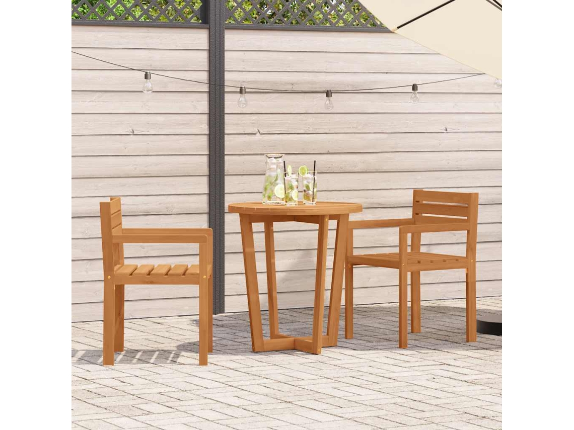 Vidaxl Conjunto De Jantar De Jardim Com 3 Peças Em Madeira Maciça De Acácia