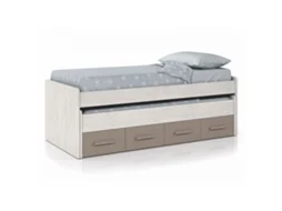 Cama de casal juvenil Ares Alpes Brancos - Basalto 198 x 69 x 96cm cm