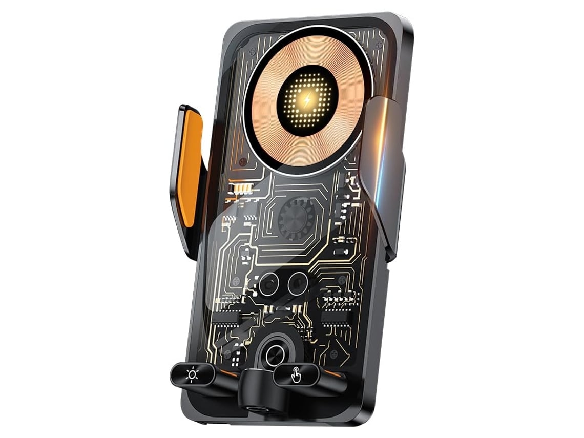 Suporte Carro Sensor Inteligente Braçadeira Qi Carregamento Rápido Painel Lalamoli Preto