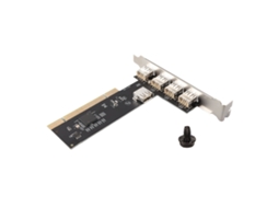 Placa De Expansão Interna Pci Para Usb2.0 Com 5 Portas: 4 Externas E 1 Interna, Adaptador Hub
