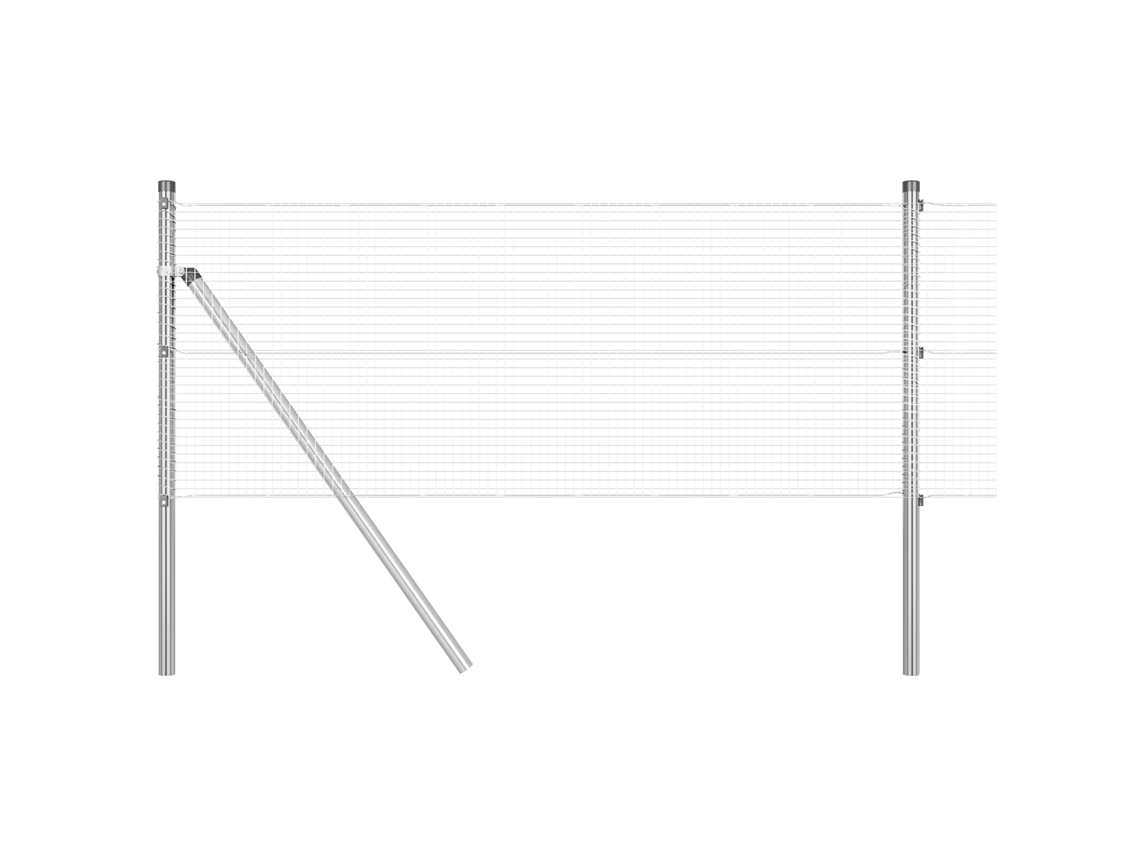 Conjunto 1 Poste De Cerca Vidaxl Prateado Aço (50 X 0,8 M)