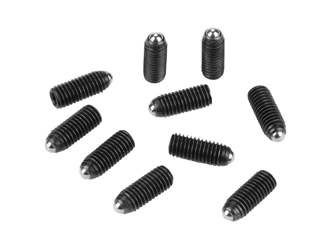 Conjunto De 10 Peças Pinos Mola Esféricos Aço Carbono Com Rosca Sextavada M8, Nos Tamanhos M8×12, M8×16, M8×20, M8×25 E