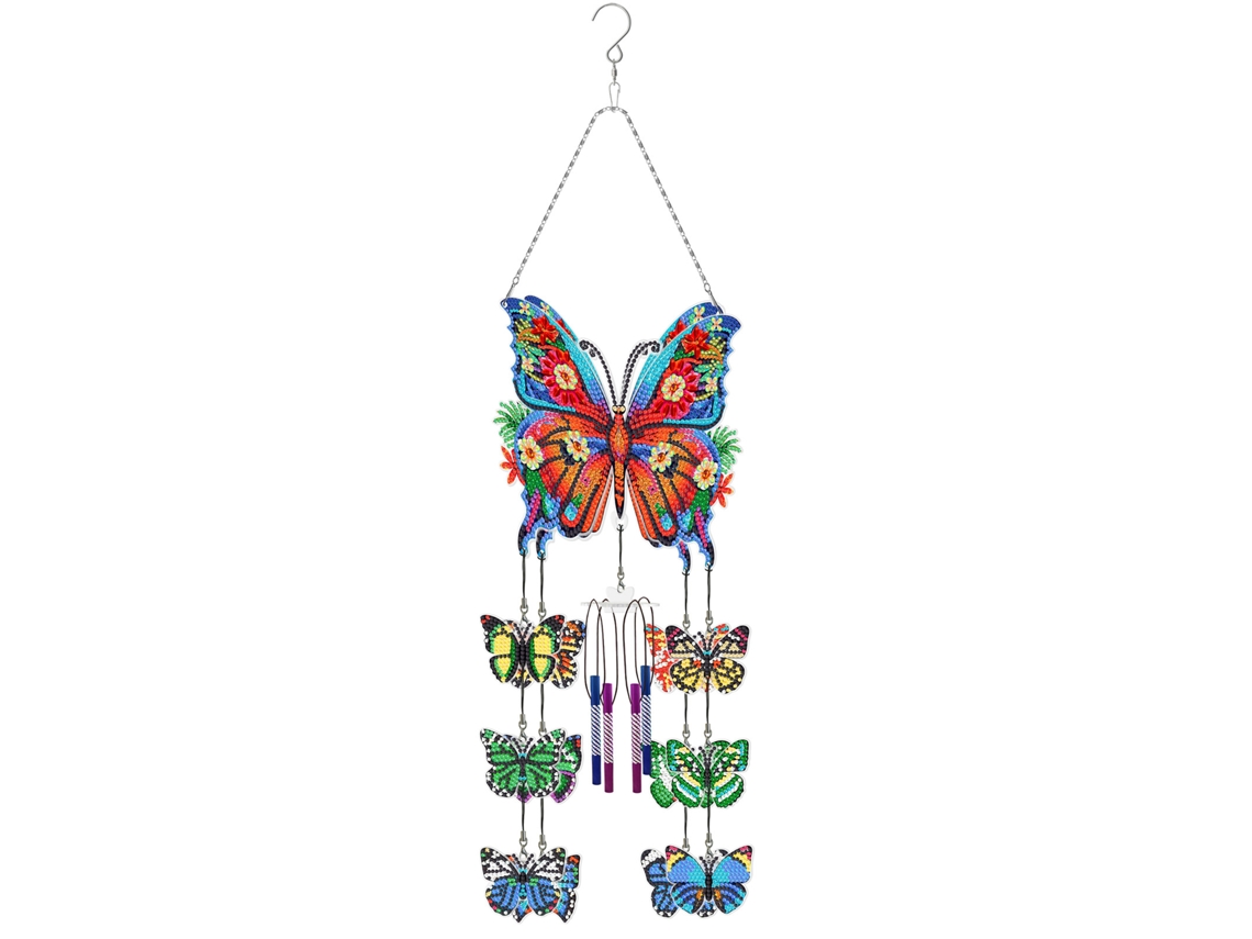 Kit De Sinos De Vento Com Pintura Diamante Pontilhada Faça Você Mesmo, Acessórios Decorativos Resistentes E Charmosos Para Varandas E Pátios Slowmoose