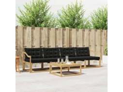 Vidaxl Conjunto De Sofás Para Exterior 5 Unid. Branco E Preto