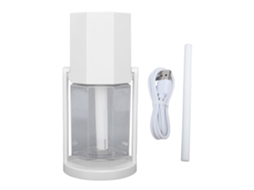 Umidificador de Mesa Usb Portátil Pequeno com Luz Ambiental Colorida Silencioso Branco para Carro Casa Escritório