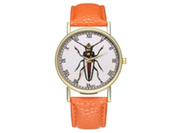 Reloj De Pulsera Retro Zhoulianfa Unisex De Cuarzo, Moderno Y Casual, Color Naranja
