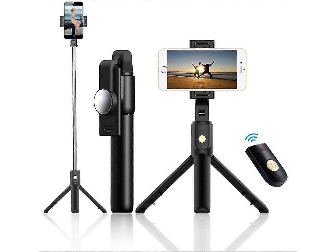 Lurelia Tripé Para Selfie Bluetooth, Com Controlo Remoto, Extensível, Até 19,5 Cm, Rotação 360°, Para Telemóvel