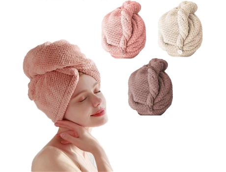 Pacote Com 3 Toalhas De Cabelo, Toalhas De Microfibra Para Secar Cabelo, Toalhas De Turbante De Secagem Rápida, Touca De Secagem De Cabelo