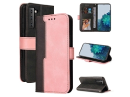 Capa De Couro Pu Com Flip Horizontal E Costura Colorida Para Samsung Galaxy S21 Fe Business Com Suporte, Compartimentos Para Cartões E Porta-retratos