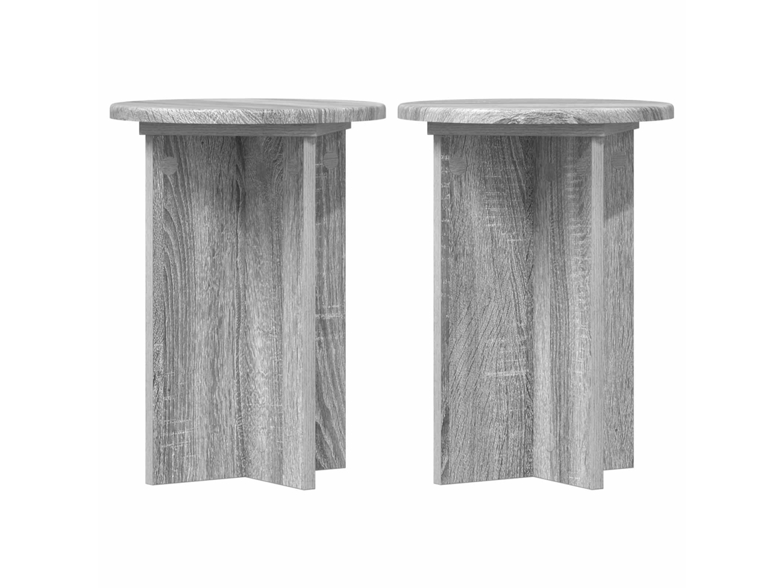 Conjunto 2 Suporte Moderno Para Plantas Vidaxl Cinzento Derivados De Madeira (ø29,5 X 40 Cm)