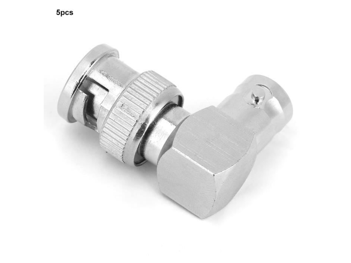 HURRISE Conector Bnc 5Pcs Formato L 90 Graus Bnc Conector Macho para Fêmea Cabo Coaxial Adaptador de Fio