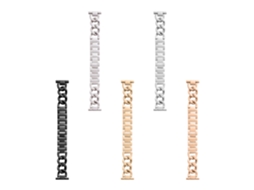 Pulseira De Luxo Para Apple Watch Em Metal, Corrente Estilo Jeans, Design Elegante Em Liga Metálica, Charmosa Para Homens E Mulheres.