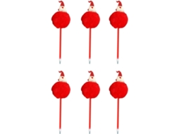 Conjunto De 6 Canetas Esferográficas Natalinas 0,7 Mm, Escrita Suave,