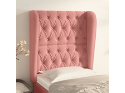 Vidaxl Cabeceira De Cama C/ Abas Veludo 83x23x118/128 Cm Rosa
