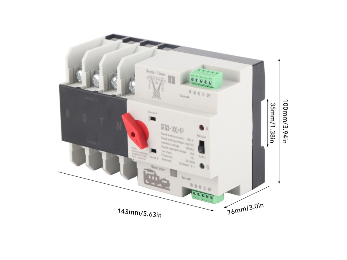 Laxiscreed Comutador Automático Para Duas Fontes De Energia, Troca Rápida Em Milissegundos