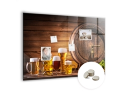 Quadro De Vidro Magnético Barril De Cerveja Para A Sala De Estar Espelharte (100x70 Cm)