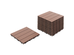 Suelo Compuesto Encajable Beliani Ateleta De Compuesto De Madera Y Plástico (wpc) Marrón 30x30x2