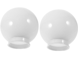 Conjunto De 2 Luminárias Redondas Externas Em Acrílico Leitoso, Com 150 Mm De Diâmetro, Leves E Com Proteção Para Postes De Iluminação.