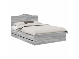 Estrutura de Cama Carvalho Cinzento 150x200cm MAISON EXCLUSIVE