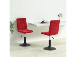 Vidaxl Cadeiras De Jantar Giratórias 2 Pcs Veludo Vermelho Tinto