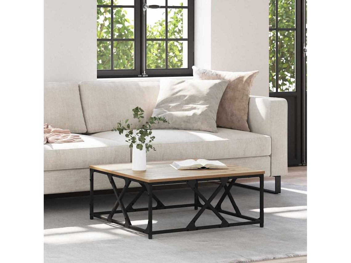 Vidaxl Mesa De Centro Carvalho Artesanal 70 X 70 X 30 Cm