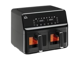 Fritadeira Elétrica AQUAFORGE sem óleo, 8L, 2500W, 8 programas, visor de temperatura, timer, preta