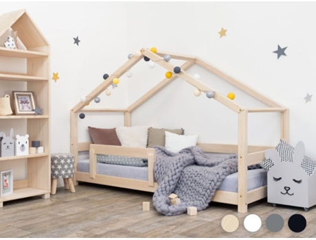 Cabine Infantil Lucky Madeira Maciça Natural 120 X 200 Cm BENLEMI