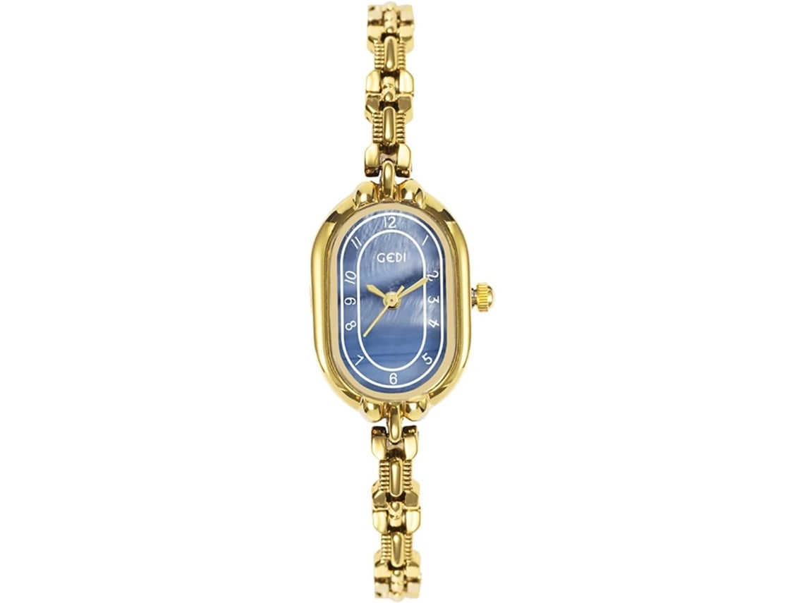 Feminino com Pulseira Oval Relógio de Pulso À Prova DÁgua-Ouro