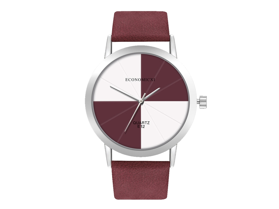 Reloj De Pulsera De Cuarzo Casual Con Correa De Pu Para Mujer Y Hombre Moda (púrpura)