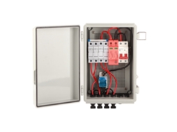 Caixa combinadora fotovoltaica à prova d'água de 4 entradas, 500 V CC, com fusível de 15 A e disjuntor de 63 A