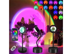 Projetor De Pôr Do Sol Em Led Para Quarto, Luz Noturna Com Projeção E Controle Remoto, 16 Cores, Ideal Selfies, Decoração Casa, Sa Aquaforge