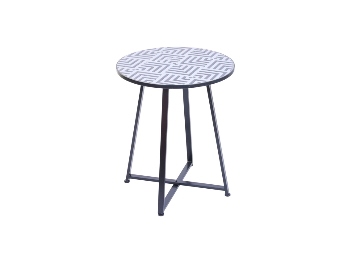 Mesa de Metal com Detalhes em Pedra ALEXANDRA HOUSE LIVING (60x60x75,5cm)