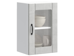 Vidaxl Armário De Parede De Cozinha Porta Vidro Lucca Cinzento Cimento