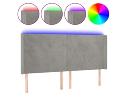 Led Headboard, Led Headboards Vidaxl Cinzeto Veludo (183 X 16 X 118/128 Cm)
