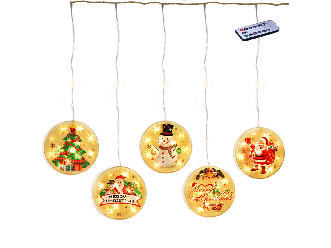 Laxiscreed Luzes De Natal Com Estrela, 5 Cordões De 1,5m E Controle Remoto