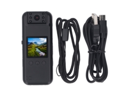 Câmera Mali portátil vestível com clip e ímã, lente rotativa 180°, gravação 2304x1296p, tela 1.3 polegadas