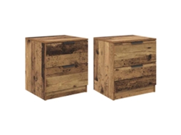 Conjunto de 2 Armários de Cabeceira MAISON EXCLUSIVE em Madeira Antiga 45x39x50 cm