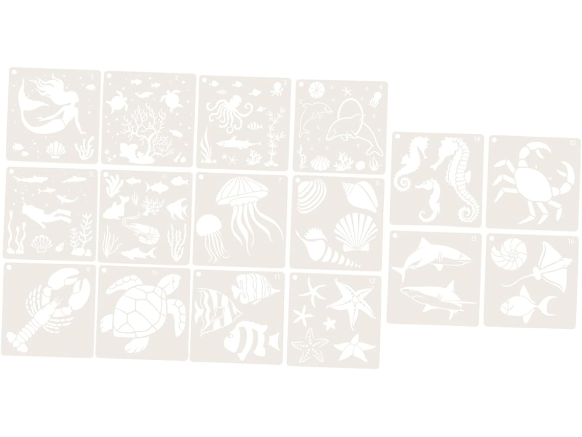 Conjunto De 16 Estênceis Para Desenho De Marinheiros, Reutilizáveis, Para Meninos E Meninas.