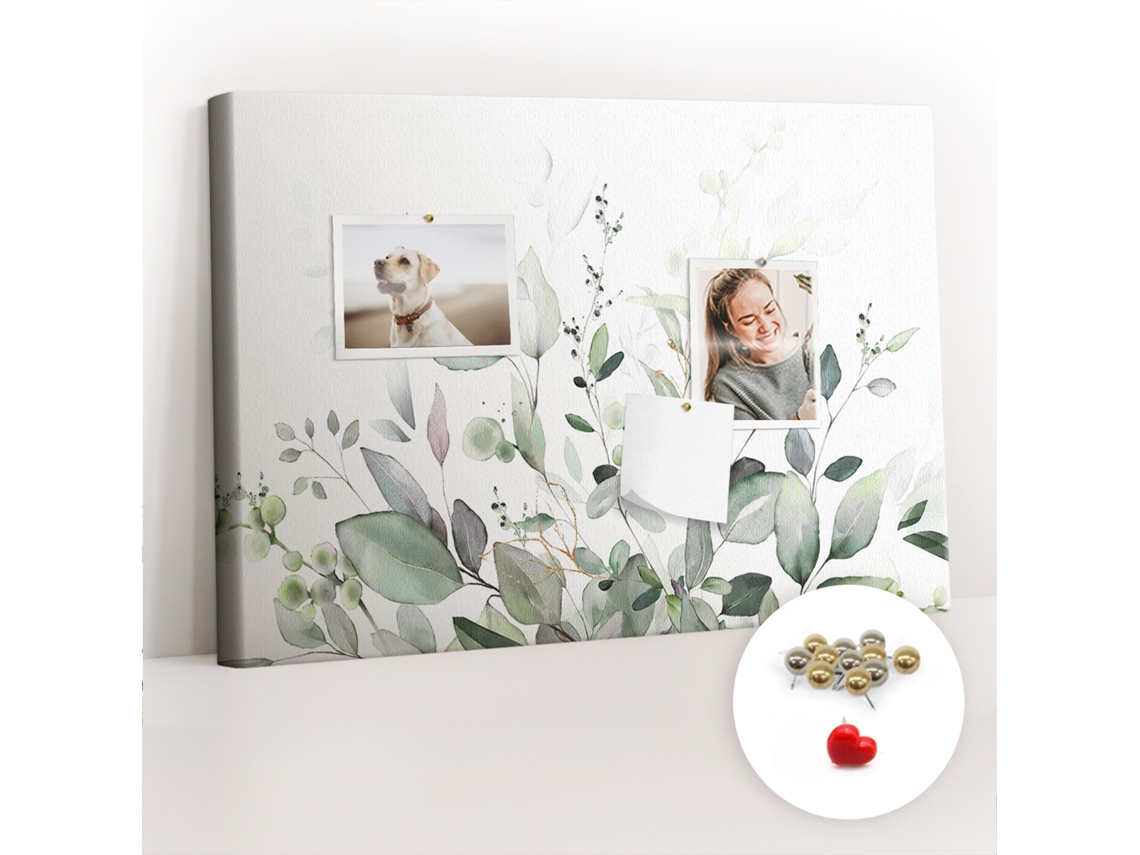 Quadro De Cortiça Plantas E Folhas Para O Quarto Das Crianças Espelharte (60x40 Cm)