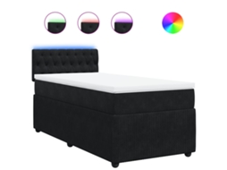 Box Spring Bed, Box Spring Beds Vidaxl Preto Veludo (90 X 190 Cm)